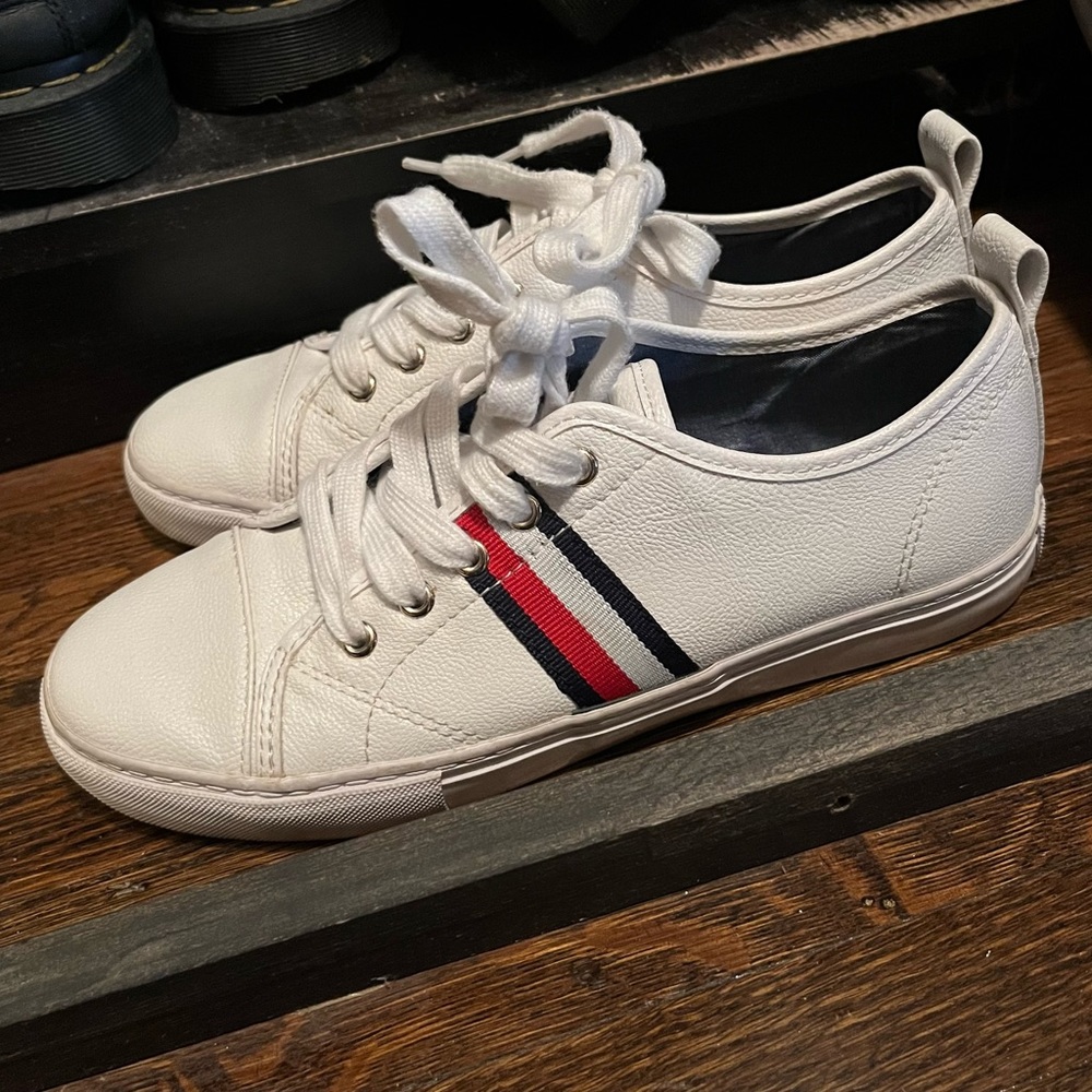 Tommy Hilfiger Leather Sneakers White Women’s Size 8M